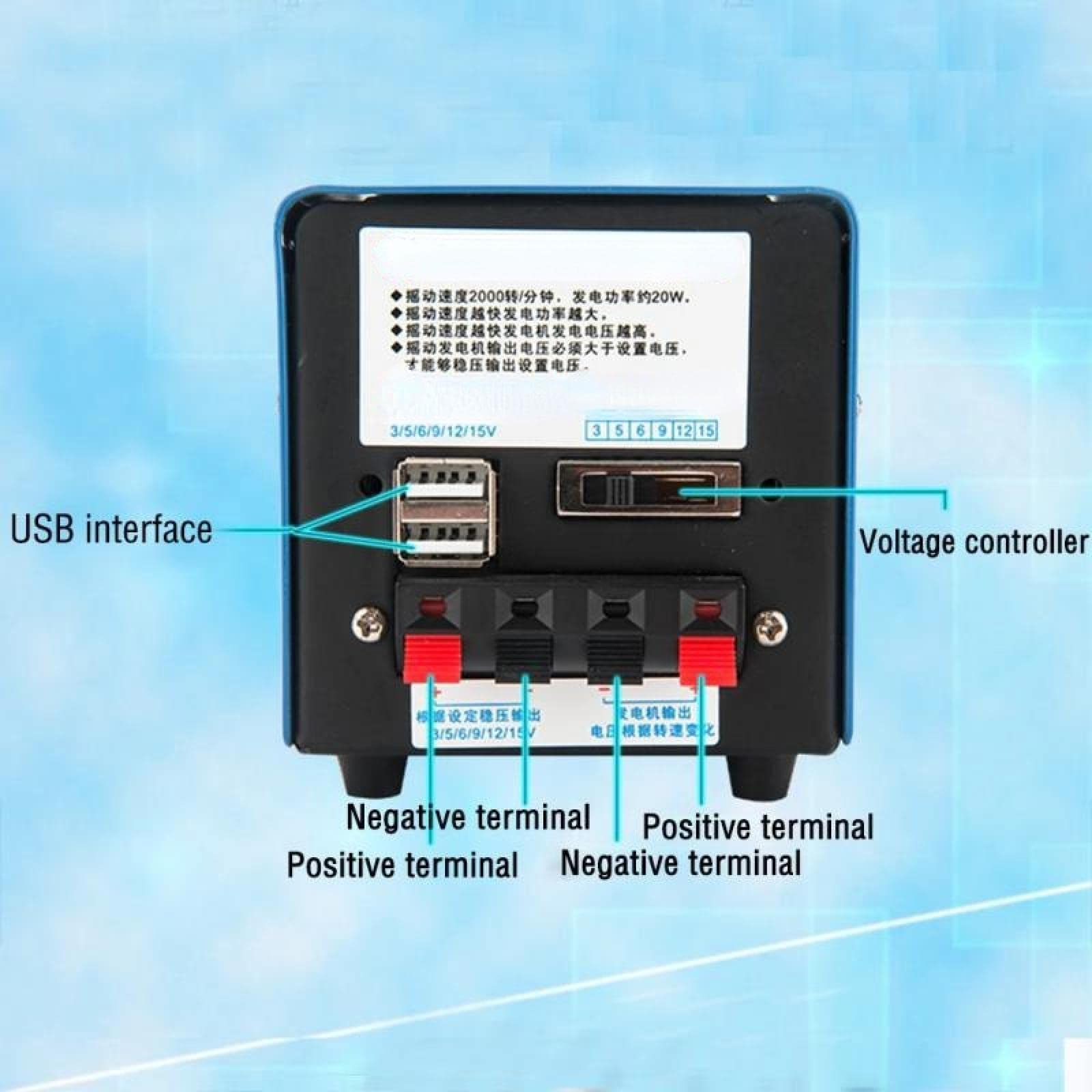 Tragbarer Dynamo-Generator Dynamo-Ladegerät für den Außenbereich Tragbarer Notfall-Handstrom-USB-Aufladen Notüberlebens-Handkurbel-Generator