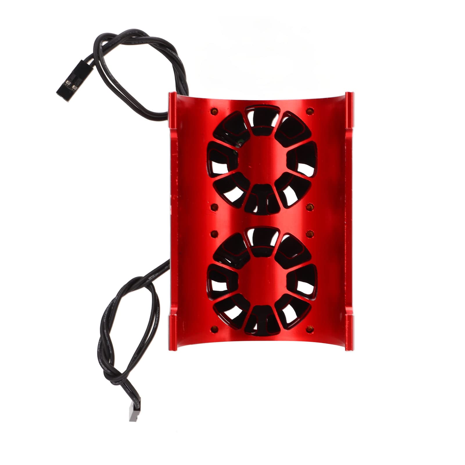 Dissipatore di Calore con Doppia Ventola di Raffreddamento per Motore RC Ad Alte Prestazioni per 6S, Realizzato in Resistente Lega Alluminio con Doppie Ventole (Rossa)