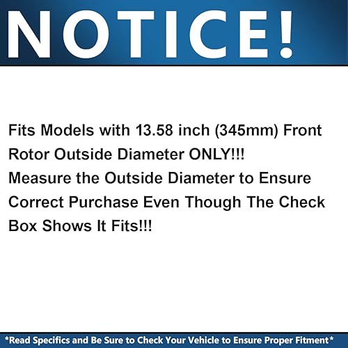 Miniatura 3 de Detroit Axle - Kit de freno delantero para Cadillac CTS 2008-2014, rotores de freno de disco perforados y ranurados, pastillas de freno de cerámica