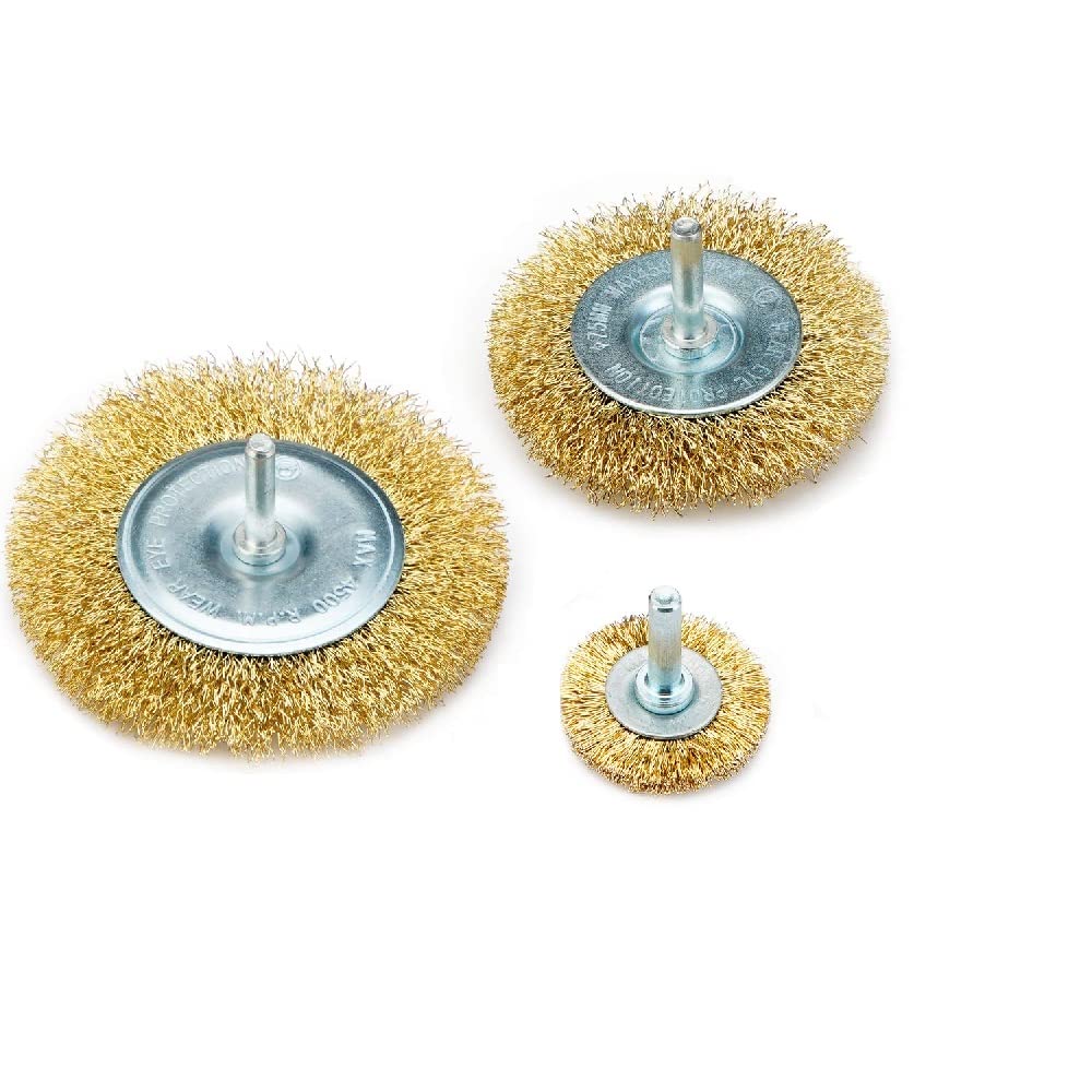 JB 3PCS BRASS COATED WIRE BRUSH WHEEL SET WITH 1.4 INCH SHANK BRASS COATED WIRE DRILL BRUSH SET PERFECT FOR REMOVAL OF RUST CORROSION PAINT REDUCED WIRE BREAKAGE AND LONGER LIFE (B0BV3VBRRJ) Amazon Price History, Amazon Price Tracker