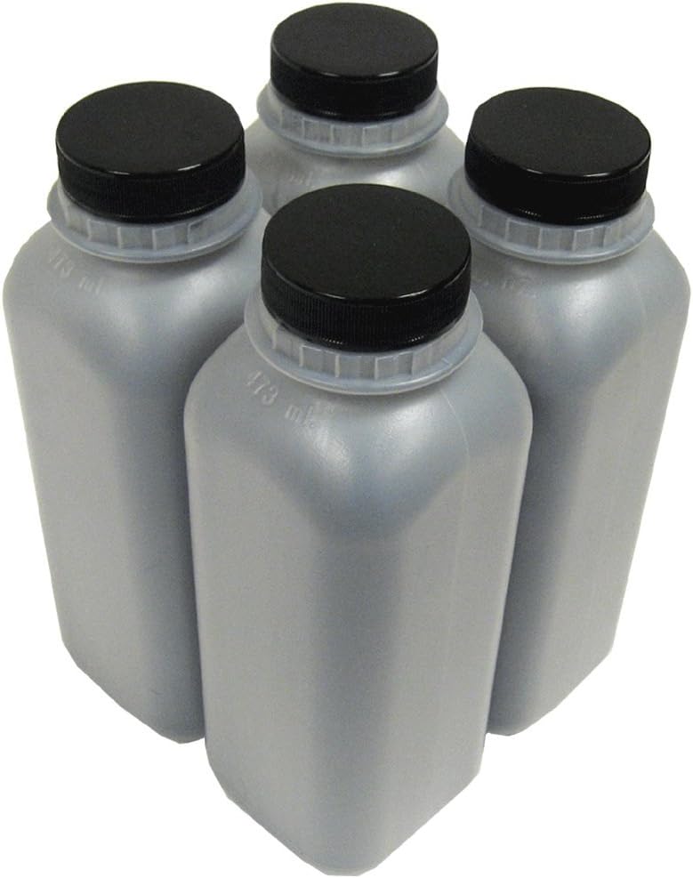 NE IMAGE - 4 Laser Toner Refill Kit for Brother TN-420, TN-450 (+ 4 Hopper Caps / Plugs)