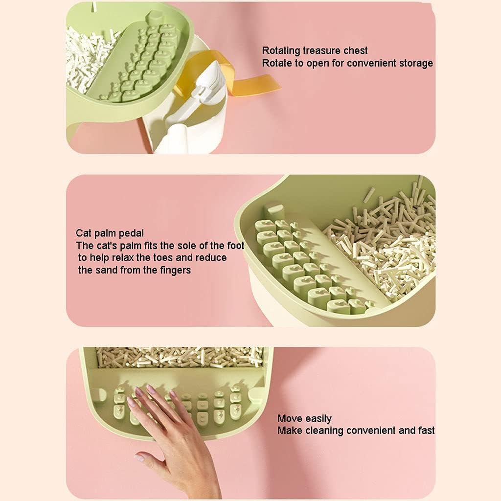 Pet Toilet LargeSplash-Proof Semi-Closed Cat Toilet Deodorant Tray Kitten Adult Cat Cage Can Put The Litter Box Dog Pee Pads (Yellow)