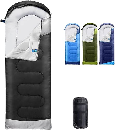 Rantizon Saco de dormir para adultos, ligero, impermeable, saco de dormir para clima fríocálido, para hombres, niños, niñas, artículos esenciales de