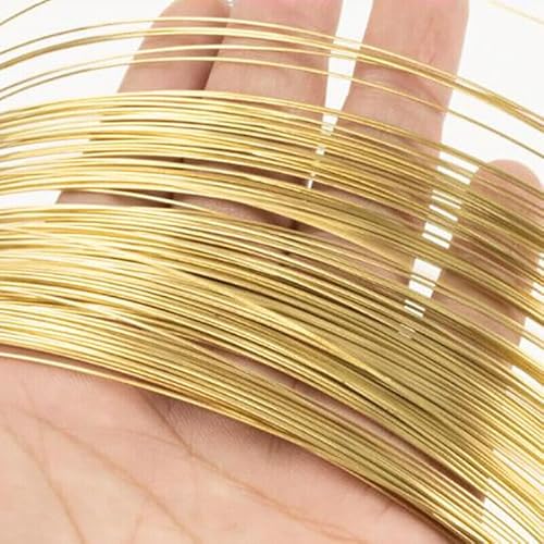 TEAMWILL Brass Round Wire Bare Unplated Ø0.3mm - 5mm Diameter Jewelry Making/Wire Craft (0.5mm 10m)