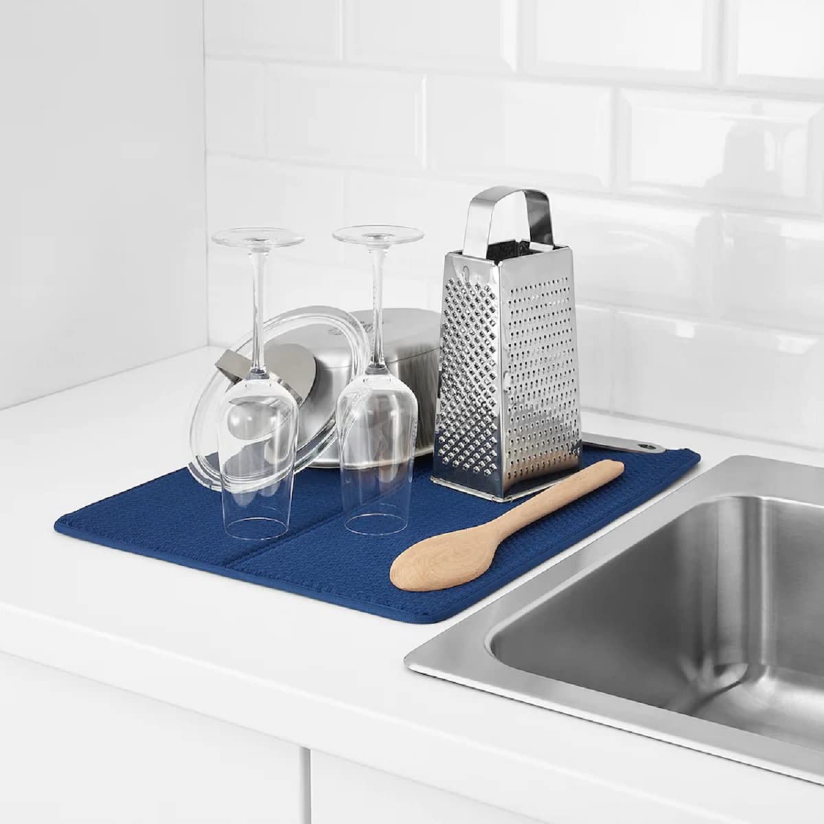 IKEA Little Loved Dish Drying Mat - Blue -2 IKEA Little Loved Dish Drying Mat - Blue -2