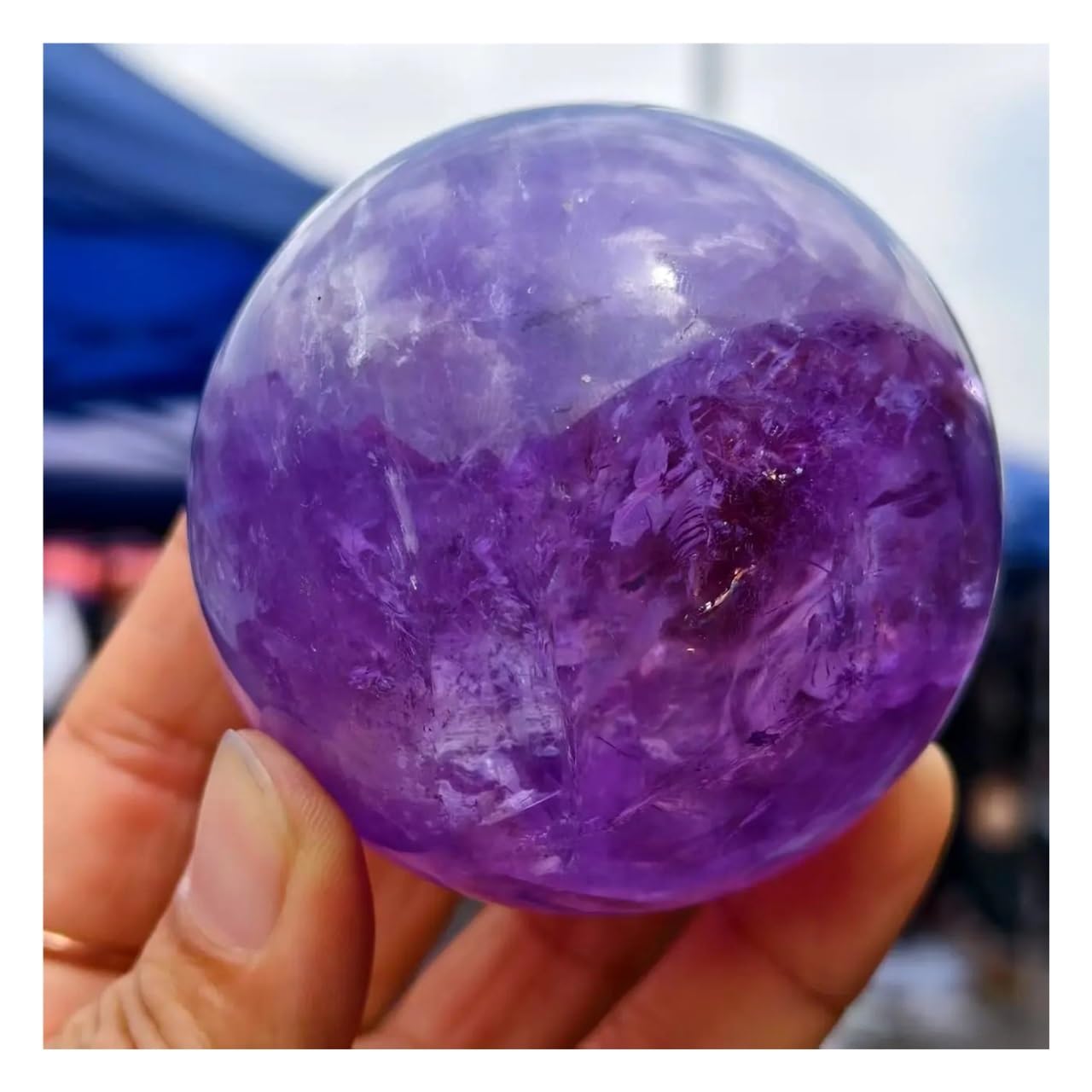 AARTERZZA 1pcs 150-200g Purple Crystal Ball, PAmethyst Quartz