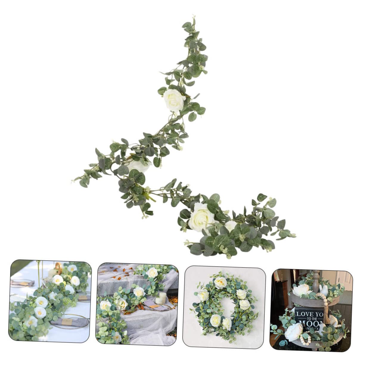 PRETYZOOM 3stücke Künstliche Eukalyptus-blumengirlande Dekorative Hängende Blumenranke Für Hochzeiten - Und Wohnaccessoires Kunstblumen Für Besondere Anlässe