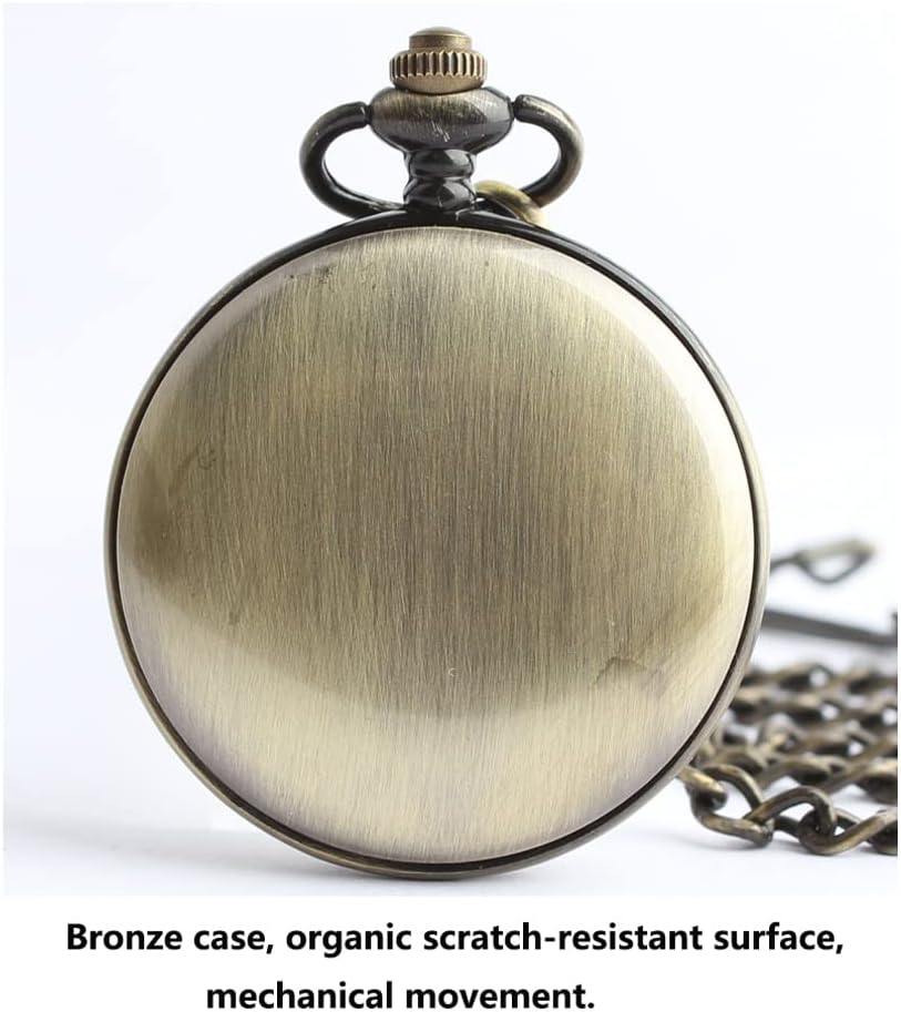 Pocket Watch Classic Vintage Mechanical Pocket Watch Fashion Flip Pocket Watch for Men and Women Watch with Chain