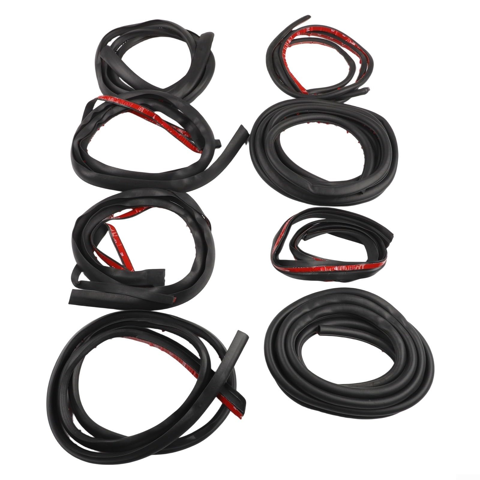 Lot de 8 bandes d'étanchéité en caoutchouc pour Tesla Model 3 2022-2025 - Isolation acoustique - Résistant aux intempéries - Noir - 28 x 25 x 8 cm