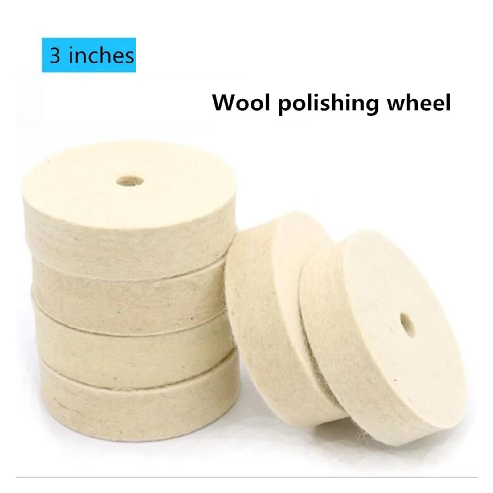Tarcze polerskie z filcu wełnianego Tarcza polerska szlifierki stołowej 3 cale 2-6 szt(6pcs)