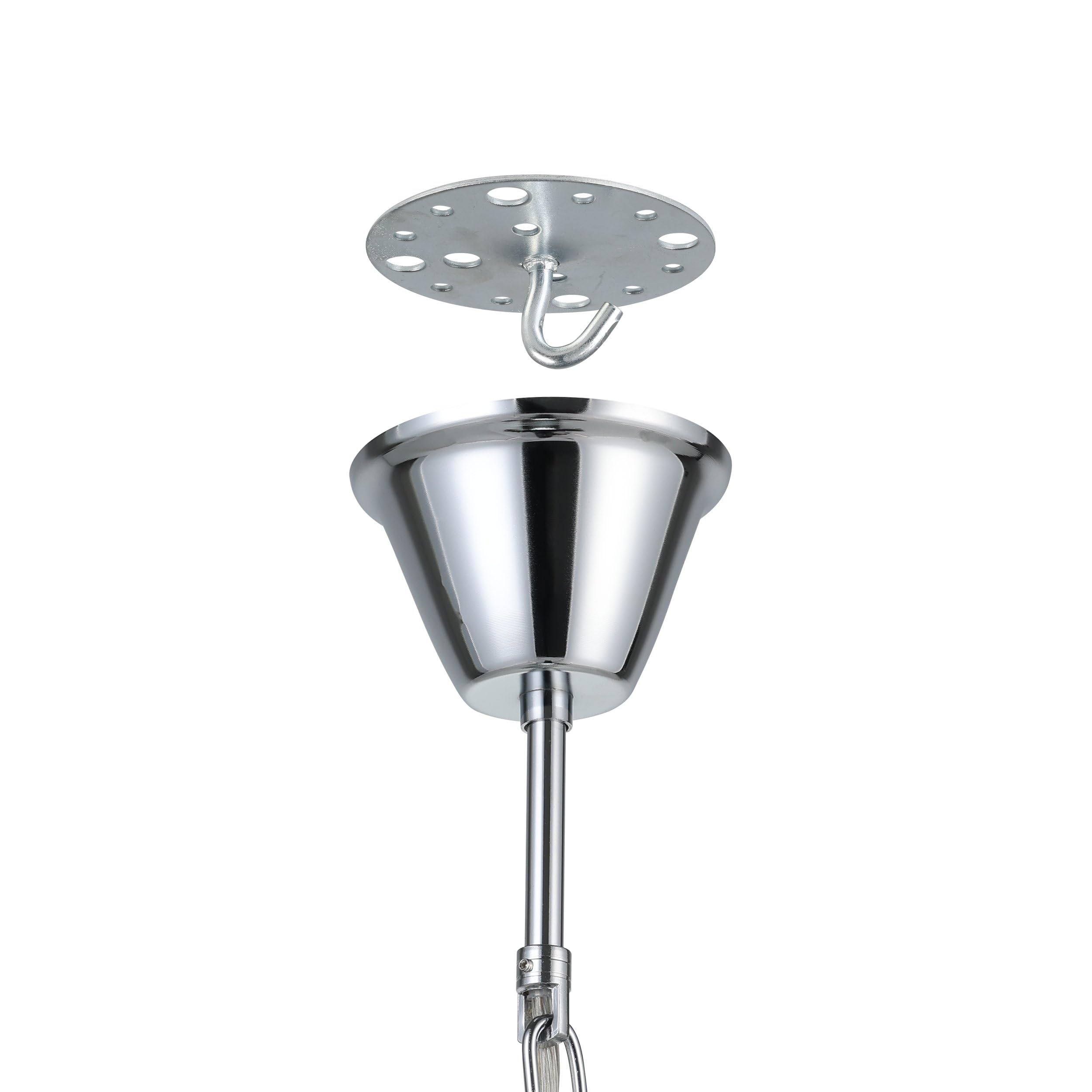 Eglo Lámpara colgante Basilano 1, candelabro vintage de 18 luces | estilo shabby chic, lámpara suspendida de acero y vidrio cromado, transparente, lámpara para mesa de comedor y salón con E14
