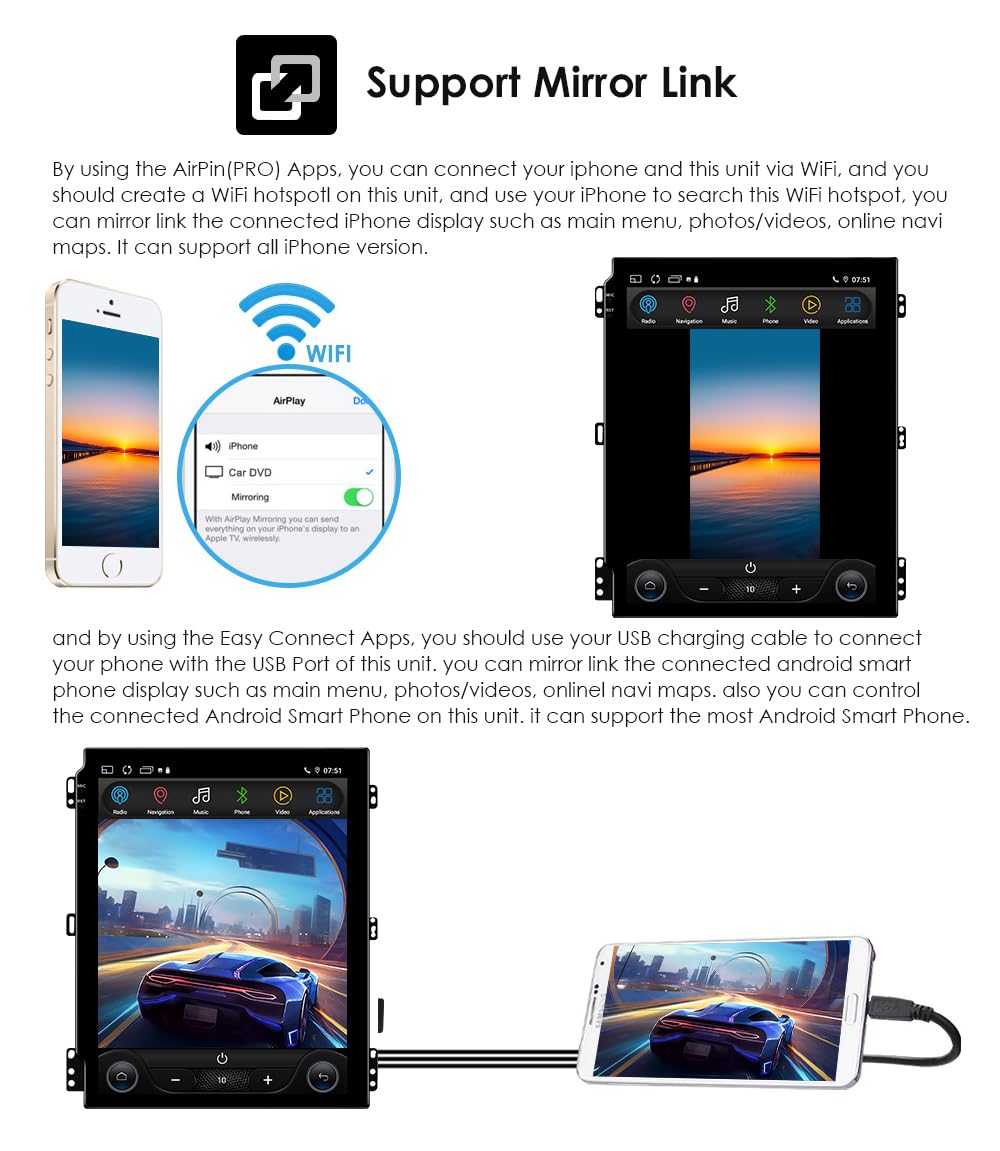 Android14 10.1型ナビ 4GB/64GB ワイヤレスCarPlay Android14 10.1型