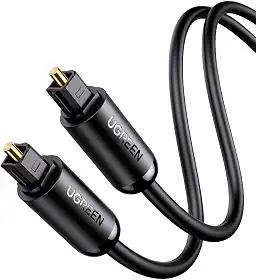 UGREEN Cabo óptico de áudio Toslink Cabo Adaptador de Áudio Óptico Macho para Macho Compatível com PS4, VD/CD player, Blu-ray players, Console de jogos (1M)