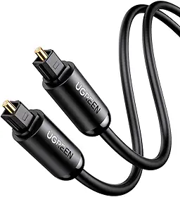 UGREEN Cabo óptico de áudio Toslink Cabo Adaptador de Áudio Óptico Macho para Macho Compatível com PS4, VD/CD player, Blu-ray players, Console de jogos (1M)