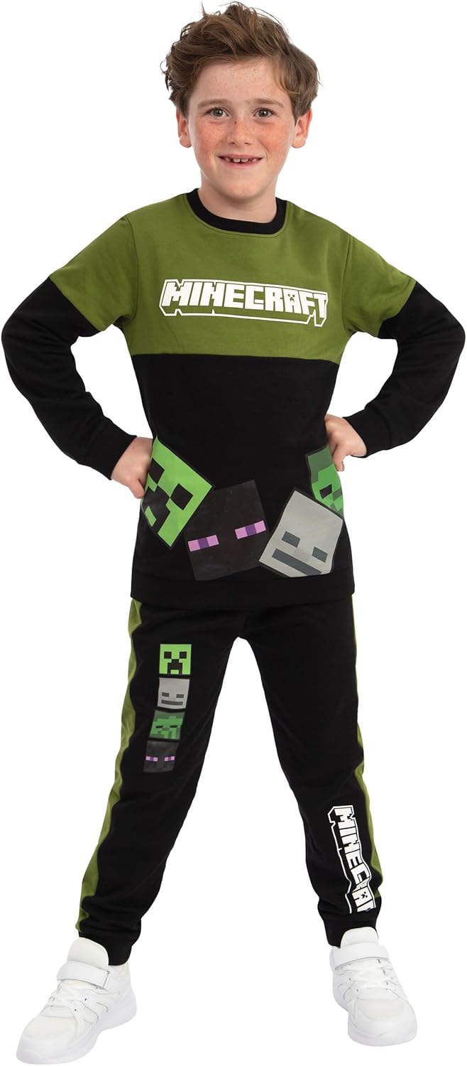 Minecraft Boys Sweatshirt And Sweatpants, Enderman, Skeleton And Creeper Boys Outfit Set, Gaming Kids Outfits - Image 2