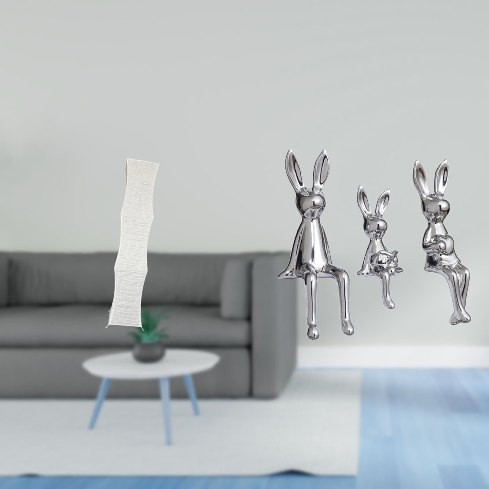 Enakshi® Bunny Family Paper Lamp Shade Living Room Decor Standing Light Cover with Figurine Table Centerpiece Ornament for Bookshelf Cabinet-image-19