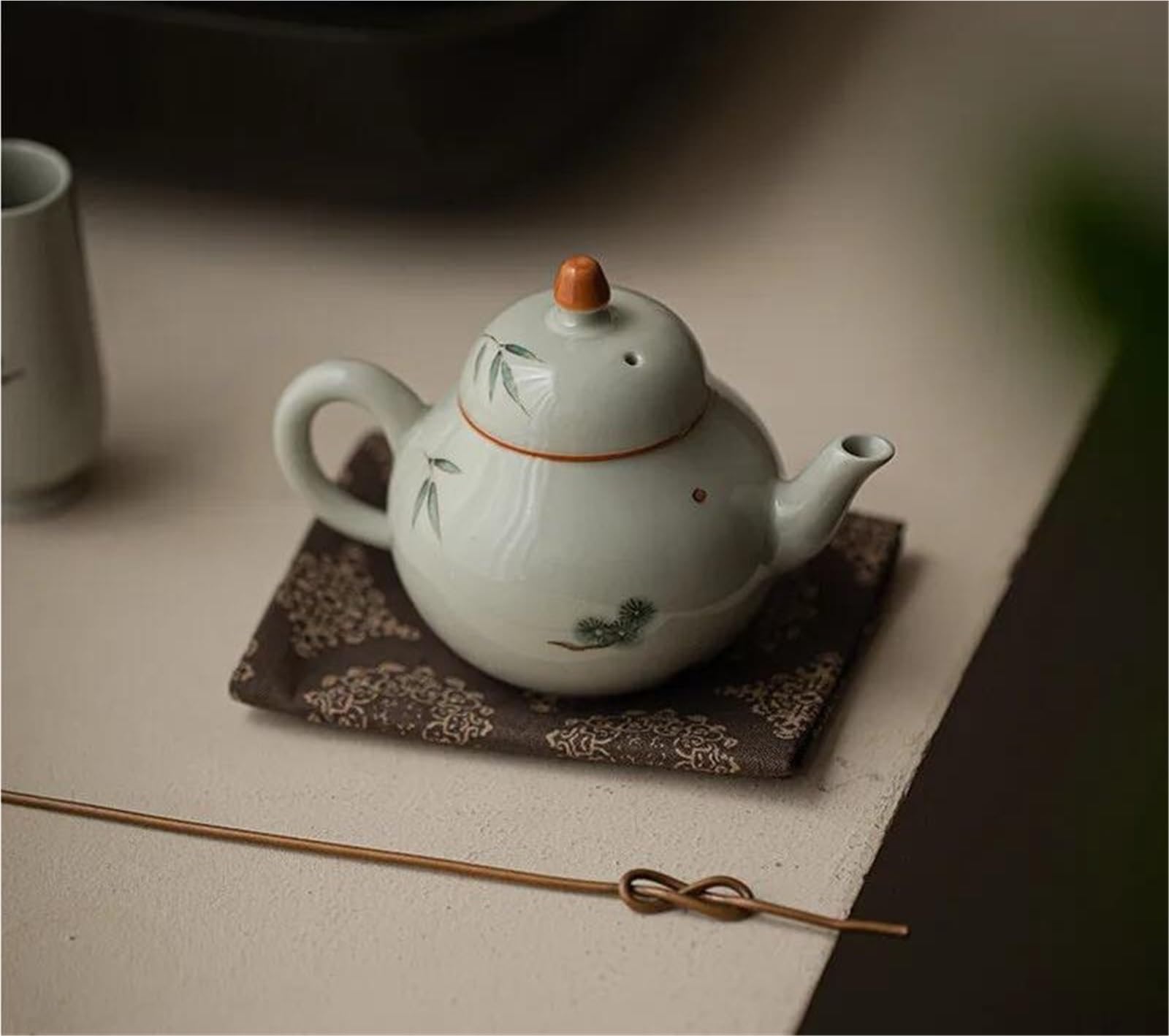 Zestaw do herbaty dla dorosłych, czajnik sosnowy, zestaw do ceremonii parzenia herbaty, mleko oolong, tie guan yin, jaśmin, typ naczyń do herbaty, 110 ml, ręcznie malowana ceramika, przenośne zestaw