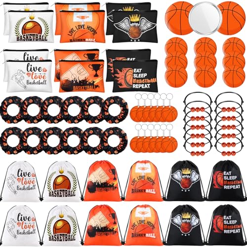 Yeyeplum 75 Pieces Basketball Team Gifts Set Includes 12 Pcs Basketball Makeup Bag 12 Ball...