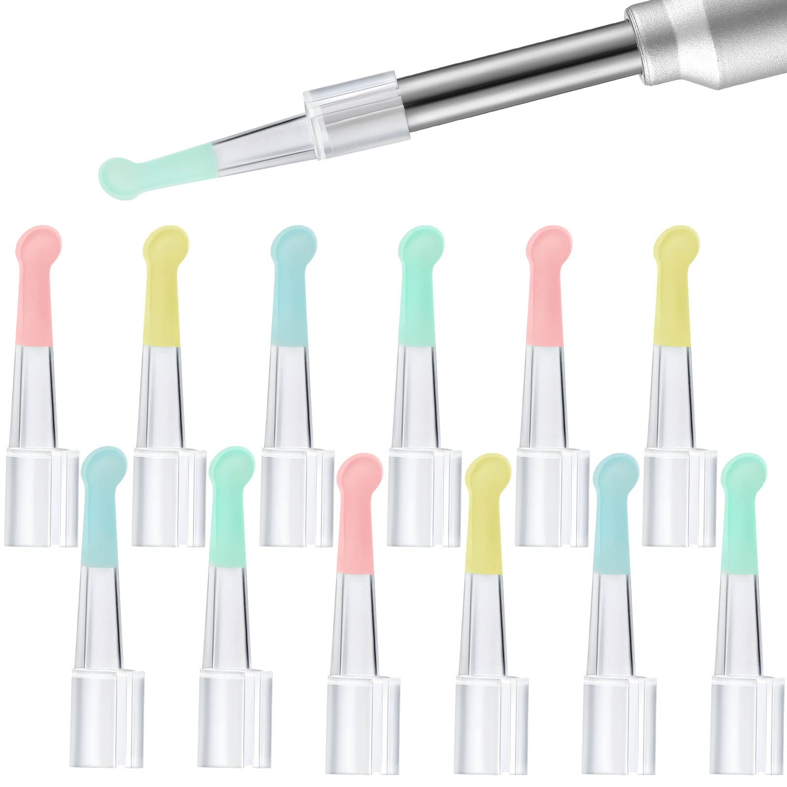 12 Pieces Ear Spoon Replacement Accessories Set for 3 5 mm Otoscope Plastic Ear Cleaner Tips Reusable Wax