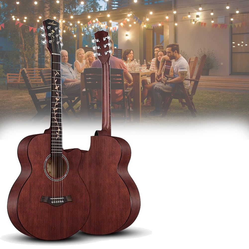 Gitara akustyczna ze stalowymi strunami dla początkujących, z torbą i samouczkiem, idealna do nauki dorosłych i muzyki ludowej