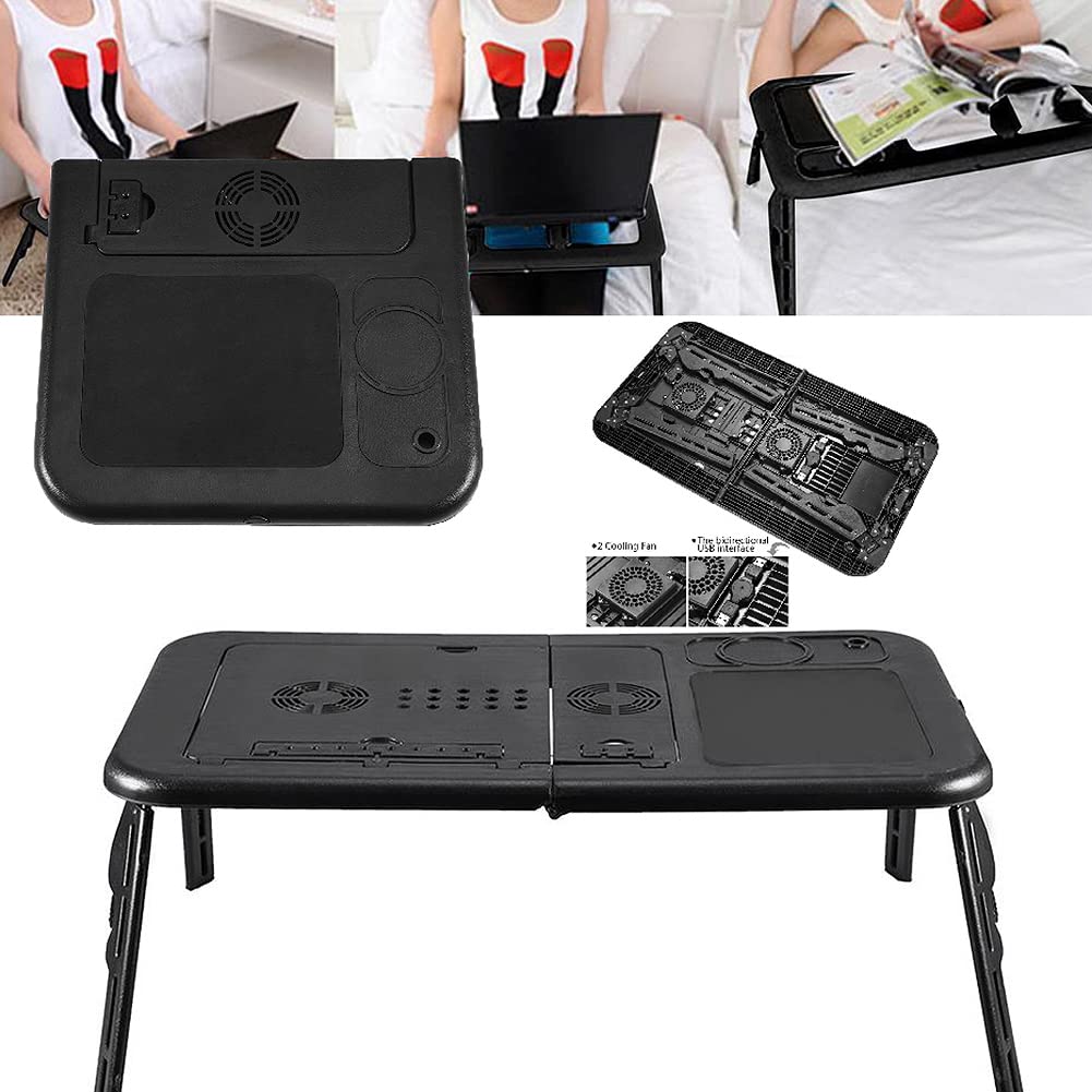 lyrlody Mesa Portátil para Ordenador Portátil con ángulo Ajustable, Mesa de Ordenador Portátil ABS para Cama o sofá, Escritorio Plegable para Alimentos o Bebidas