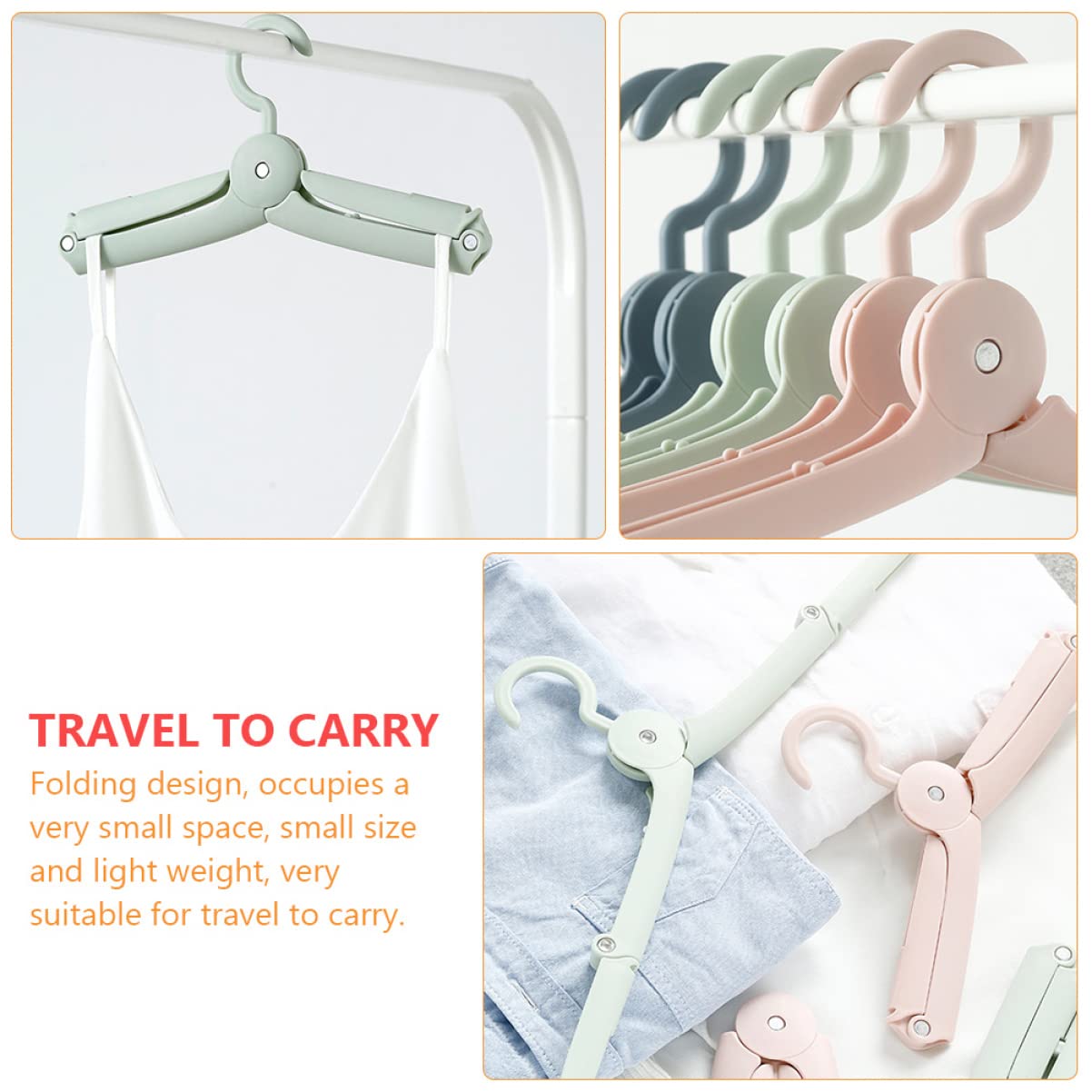TOPBATHY 3sets Appendini Pieghevoli Portatili Per Viaggi Grucce Regolabili Per Abbigliamento Adatte Campeggio e Attività All Aperto
