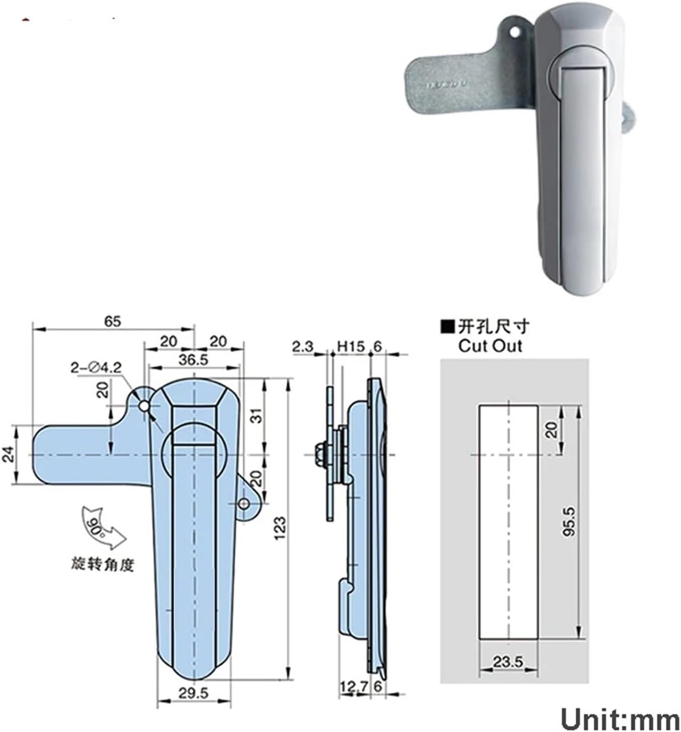 Cinet Handle Key Lock Or Keyless for Electronical Gym Locker Metal Box Switchgear Shelves Hardware MS551 1Pcs(401-2-2)