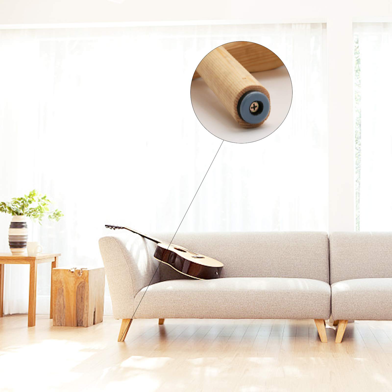 KAILEE 20pcs Patin Téflon Pour Meuble 25 Mm (rond) Patins Glisseurs Teflon à Visser Avec Vis