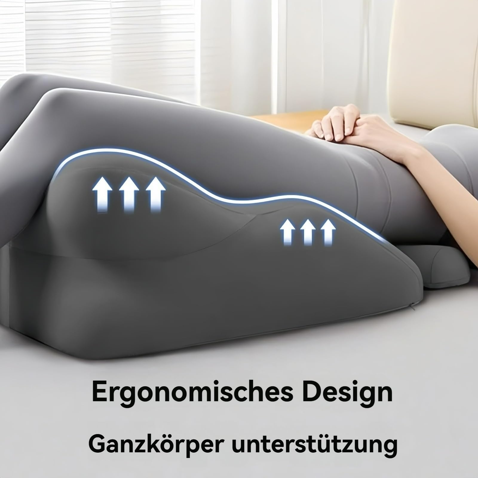 Yagerod Oreiller Liebora, Oreiller for Couple, Oreiller Ergonomique en Mousse à mémoire de Forme, Angle de 27°, for Une Passion Intense Toute la Nuit, for Toutes Les Postures(Lilagrau,B)