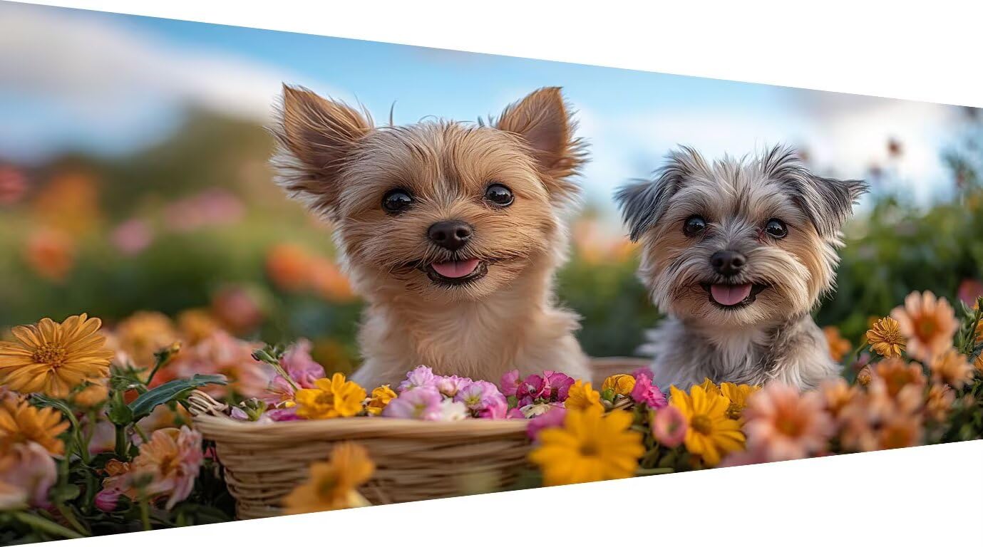 Diamond Painting Dog Adult Large XXL 90x180cm Complete Kit, 5D DIY Diament Painting Round Diamonds Painting, Wall Decoration Salon, Remont Home Spring, Wall Art Flowers (4) Y1-849