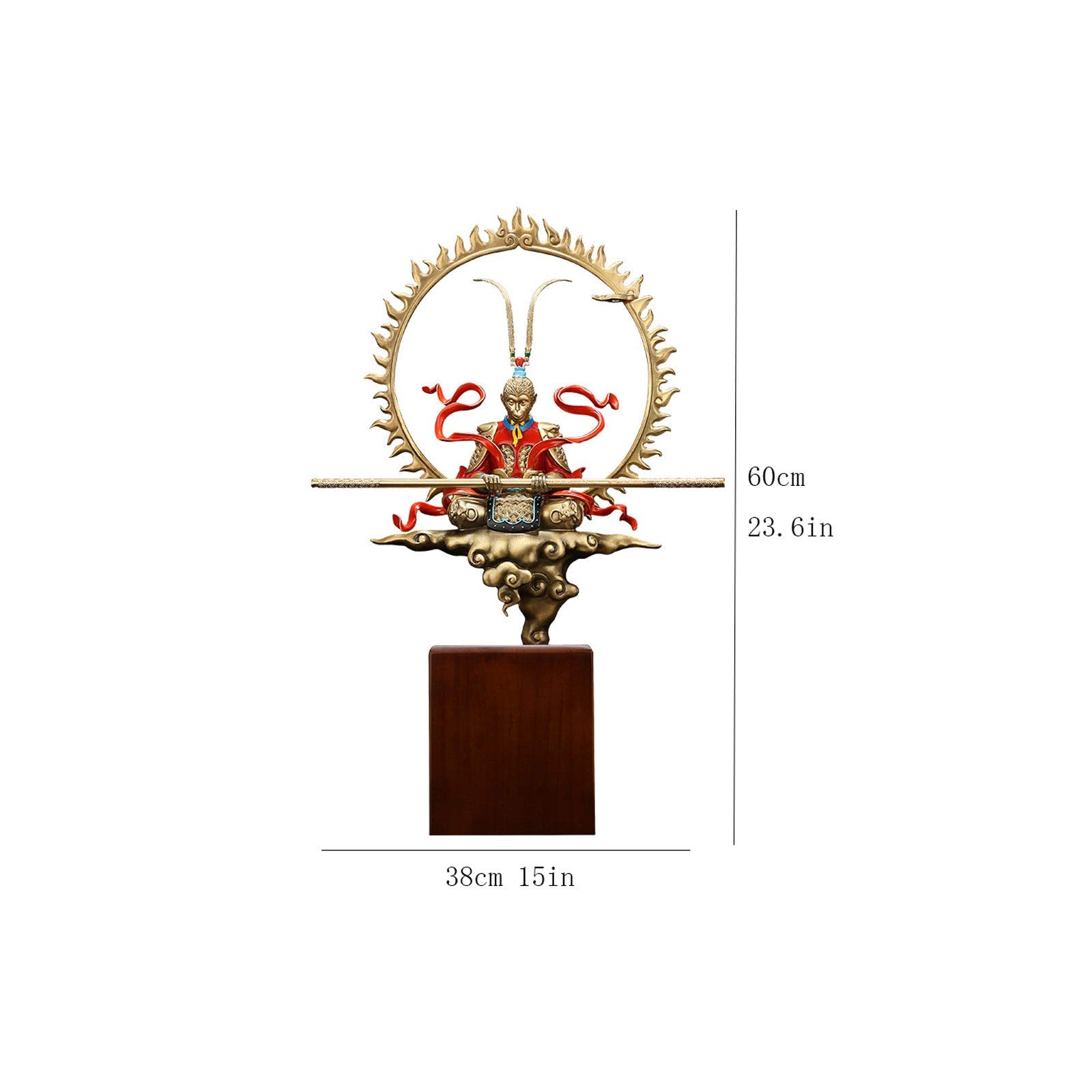 Sun Wukong Statue Decoration Miedź Walka Buddha Kreatywny Dekoracji Salon Pulpit Crafts Monkey King Rzeźba Materiał Office Dekoracje Urodzinowe Prezent Figurka Monkey King.