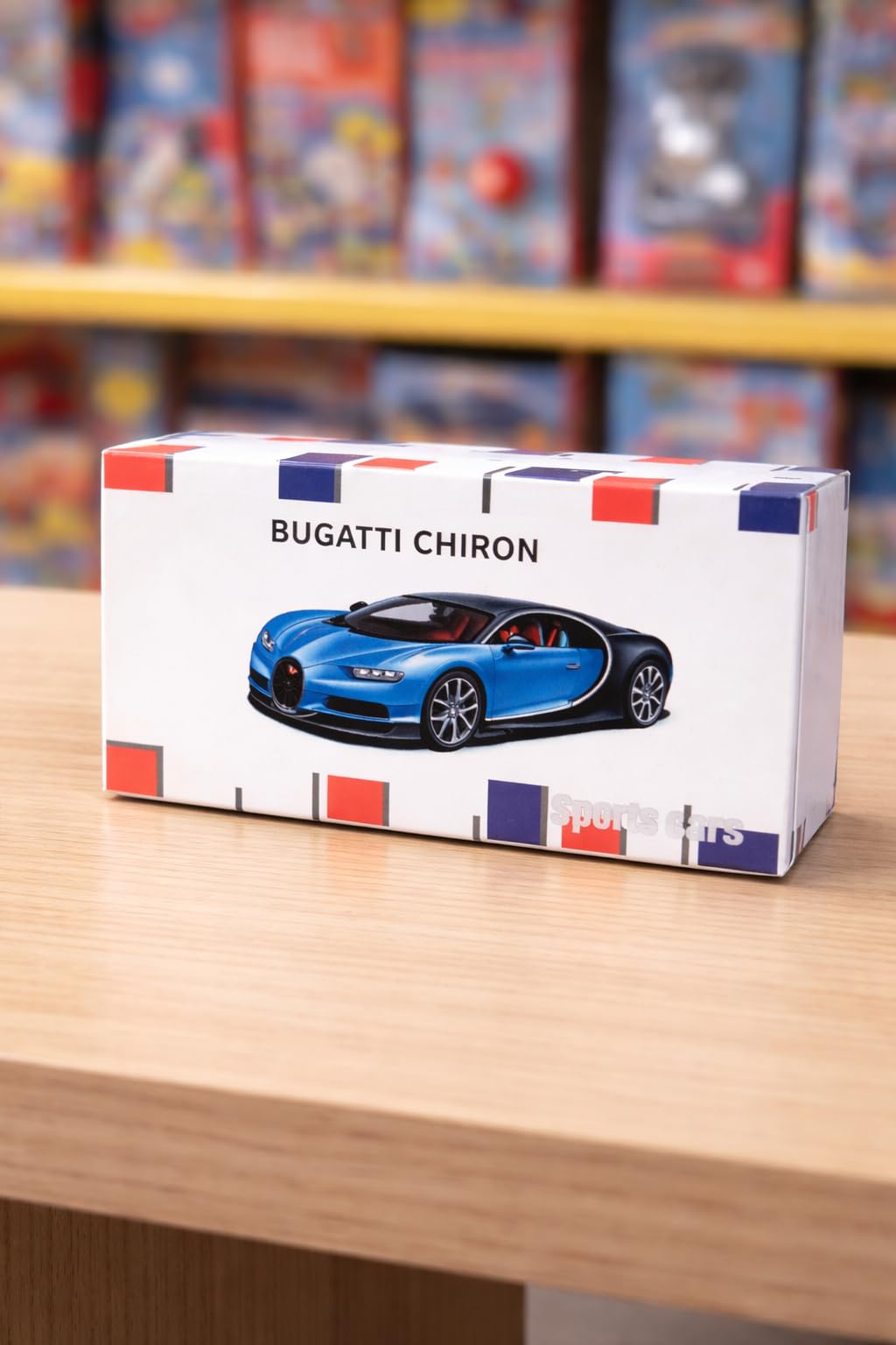 burago Bugatti Chiron Die-Cast Sports Car Toy Model, Blue