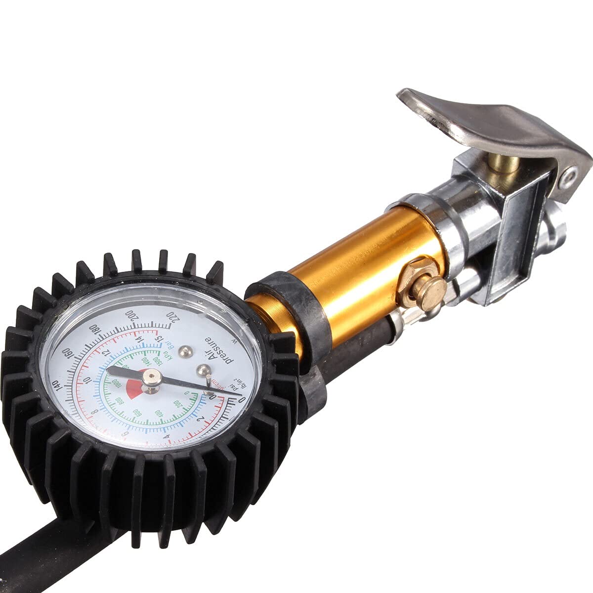 Manometr Auto Car Truck Opona motocyklowa Narzędzie do pompowania opon Manometr 220 PSI Manometr powietrza Dial Head Inflator Kompresor