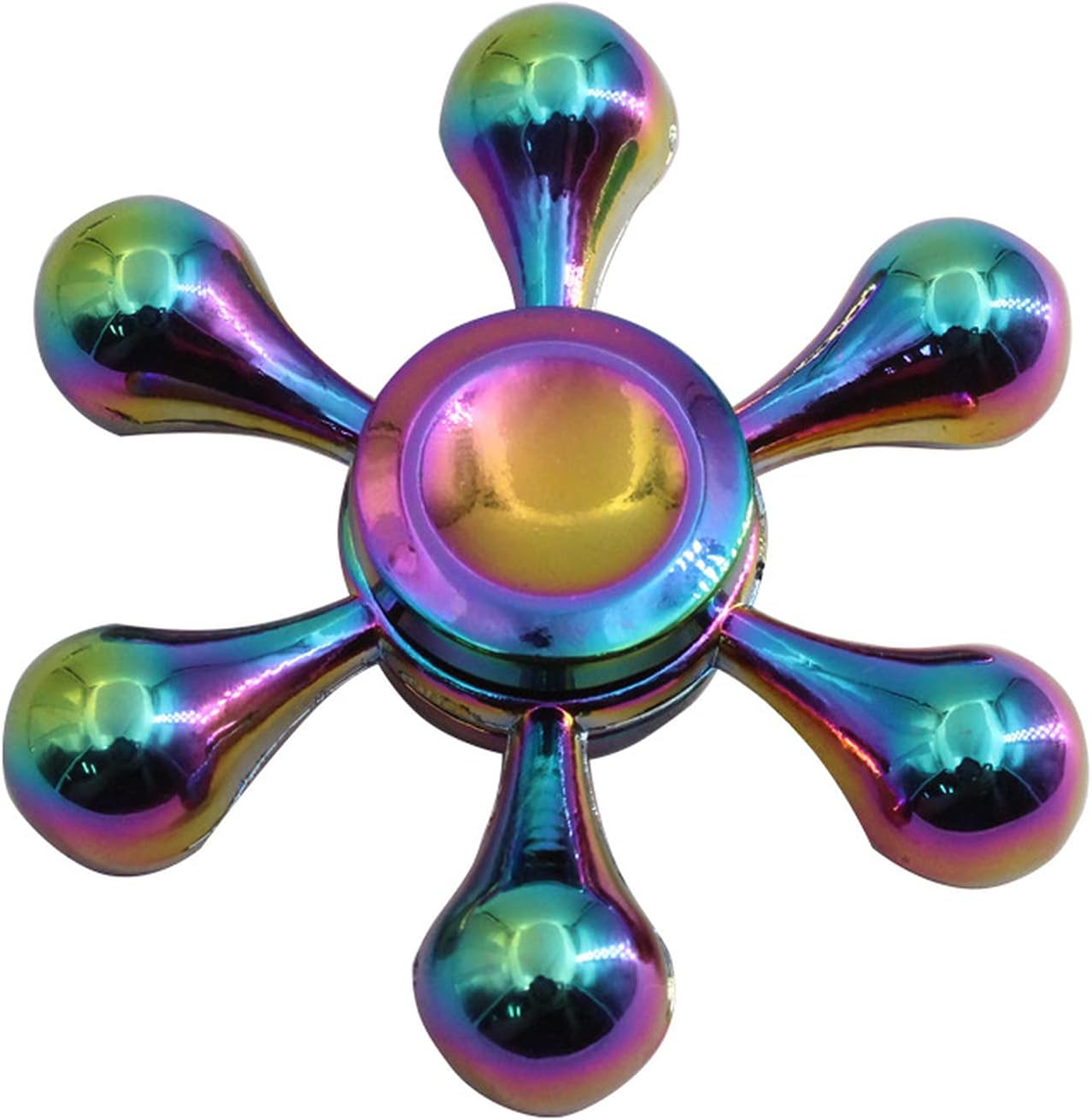 Kjds ハンドスピナー レインボーカラー かっこいい おもちゃ 指スピナー ストレス解消グッズ 指遊び 暇つぶし 脳