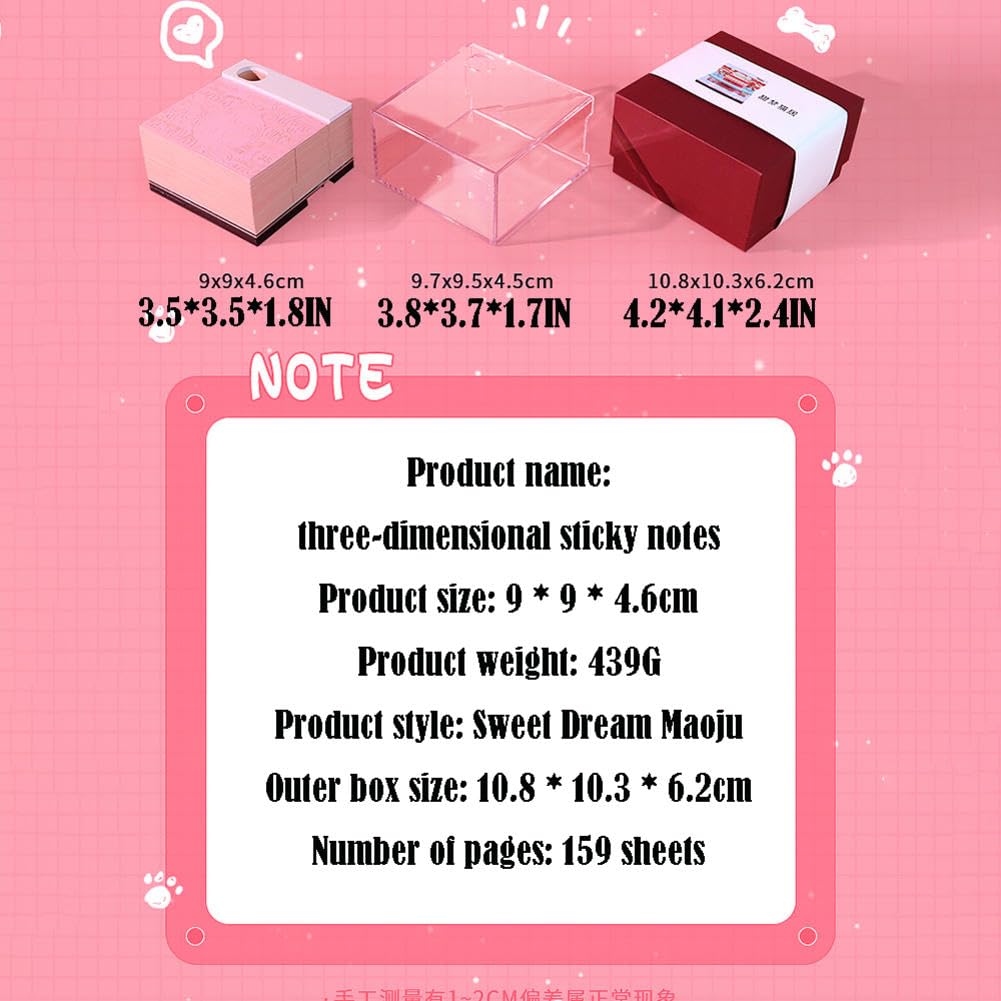 Kalendarz biurkowy 3D Paper Art Notepad z możliwoś 3d Sticky Notes, kalendarz Cat, to jest ręcznie podarta papierowa rzeźba, do dekoracji pulpitu, prezent domowy