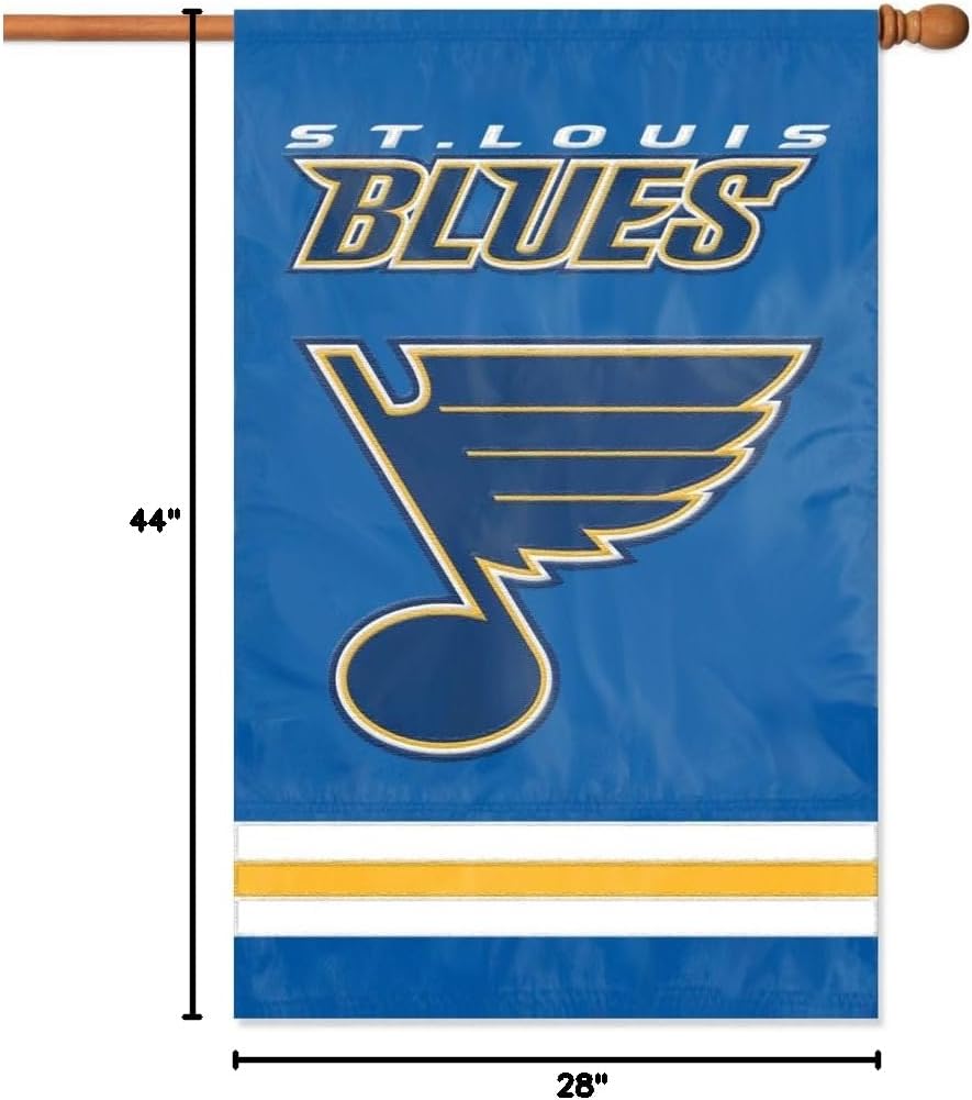 Party Animal NHL Team Flag, 44" x 28" Double-Sided, Weather-Resistant Nylon Flag for Indoor & Outdoor Use, St. Louis Blues