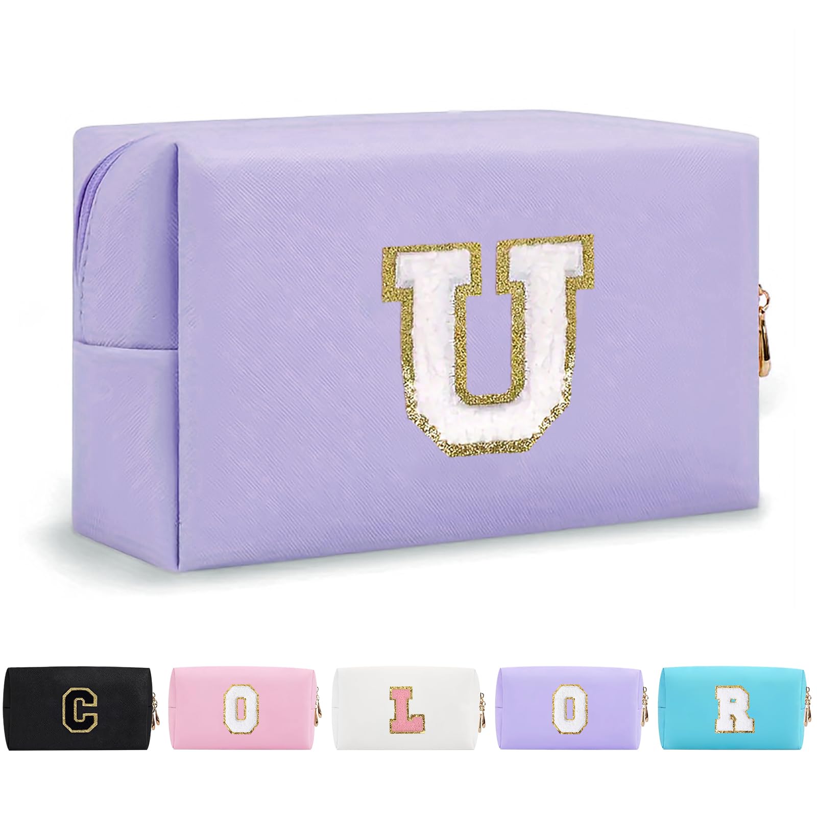 Bolsa de Maquillaje, Bolsa de Cosméticos Impermeable de Viaje, PU Cuero, Neceser de Baño, Bolsa De Aseo Y Almacenamiento para Mujer,Cosas Preppy para niñas Adolescentes (Letra A-Z) — view 57
