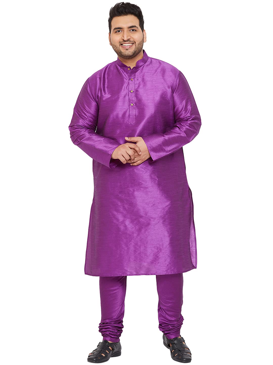vastramay Men's Cream Silk Blend Banarasi Kurta, Full Sleeve, Mandarin Neck, Regular Fit, Festive, Soft Comfortable Feel, Solid Design for Traditional Occasions-picture-15