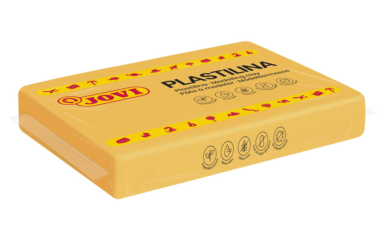Jovi - Pudełko 100% roślinnego ciasta do zabawy, 15 x 350 g granulek, ciemnożółte, bezglutenowe (7203)