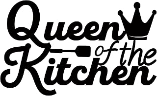 Kitchen Wall Art Decor,Black Kitchen Queen Metal Sign for Kitchen Decoration, Metal Rustic Farmhouse Kitchen Decor Hanging Decorative
