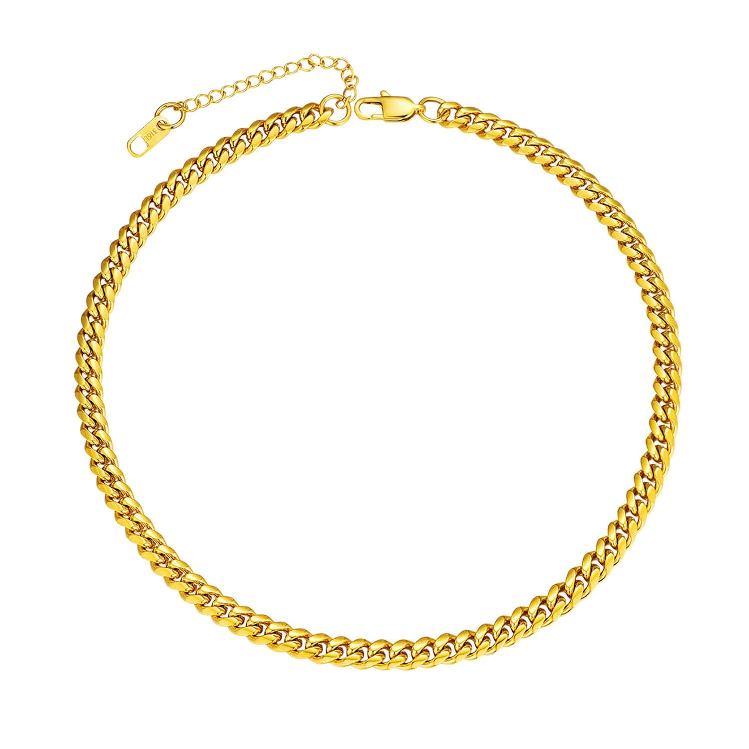 ChainsPro Chunky Miami Cuban Link Chains for Men,Stainless Steel Cuban Chain Necklace,4.8/6/10/14mm Width,No Tarnish& Thick Hip Hop Jewelry,18-30 inch