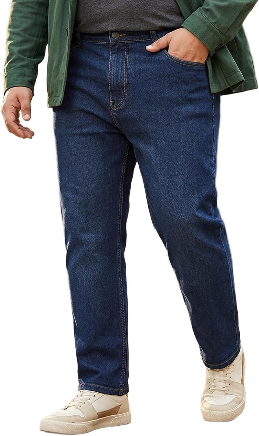 Men's Regular Fit Mid Rise Washed Jeans Stretchable
