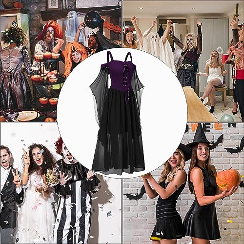 Robe d'Halloween Violette pour Soirée Médiévale et Cosplay