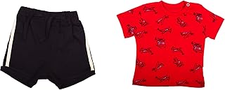 طقم تيشرت وشورت صيفي كاجوال جيد التهوية للاطفال من بيبي ستار بي اس، قطعتين