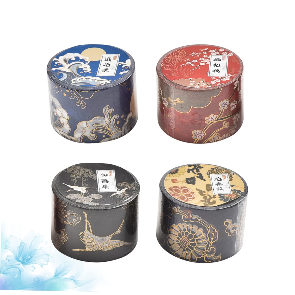 TEHAUX 12rollen Washi Tape Mit Hot Stamping Dekorative Klebebänder Für Scrapbooking Journaling Und Bastelprojekte Branch Wave Crane Flower