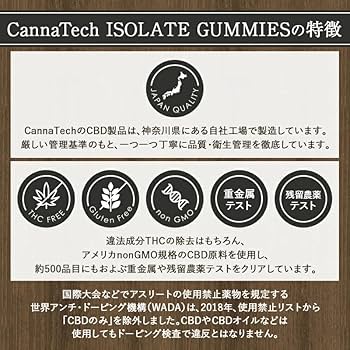 Amazon | CBD グミ CannaTech 3000mg 60粒 50mg/粒 CBDアイソレート