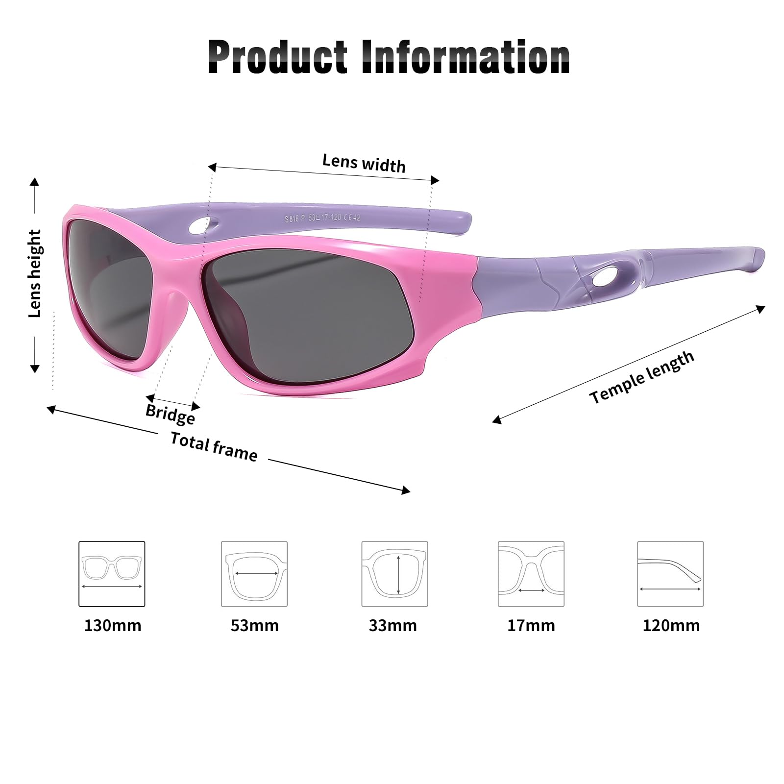 Unisex dziecięce klasyczne spolaryzowane okulary przeciwsłoneczne dziecięce sportowe okulary przeciwsłoneczne lekkie lustrzane soczewki silikonowe ochrona UV na zewnątrz golf jazda na rowerze