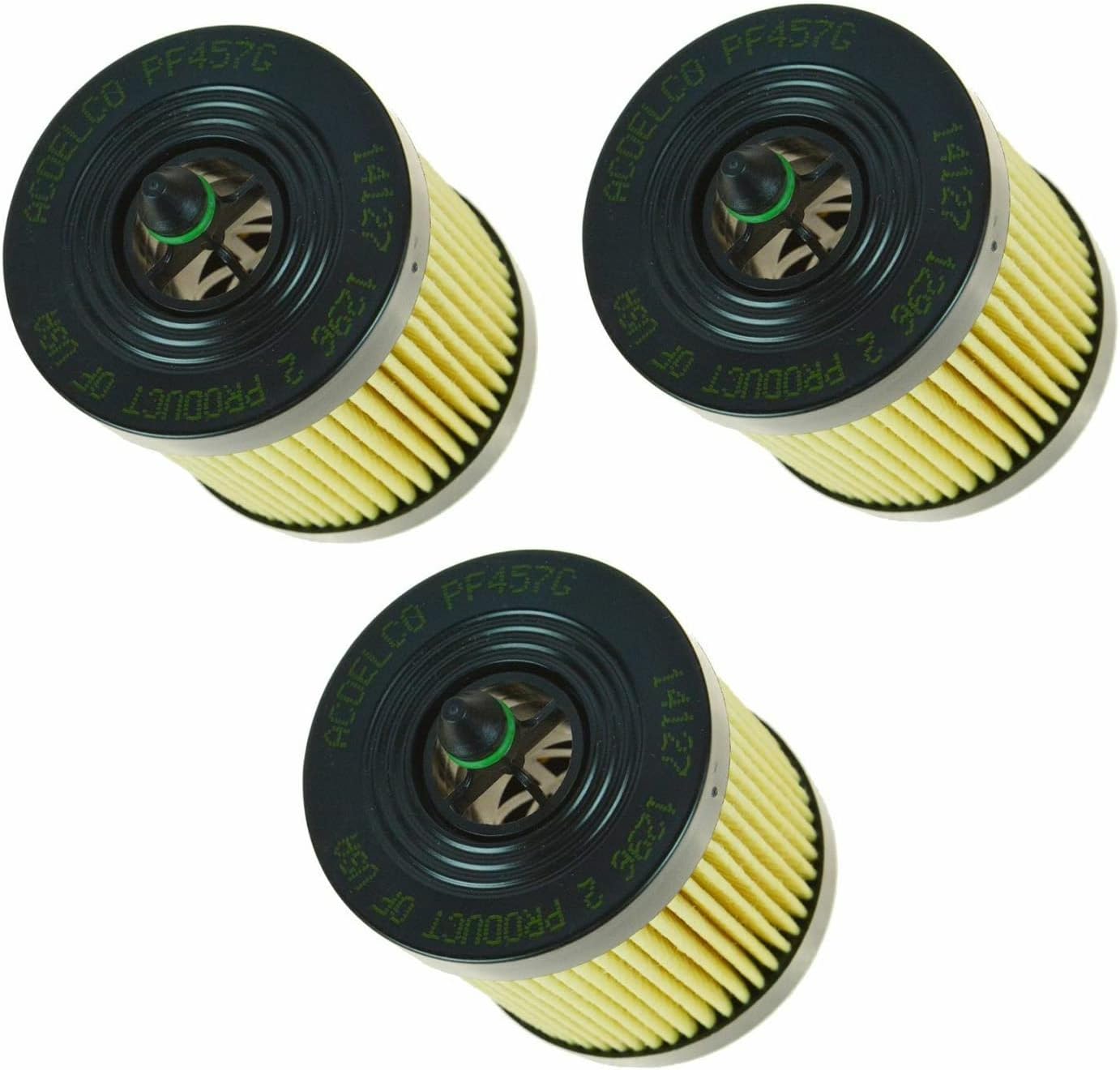 PF457GF Engine Oil Filter Cartridge Set of 3 for Chevy GMC Buick Olds (EB3-4882348)
