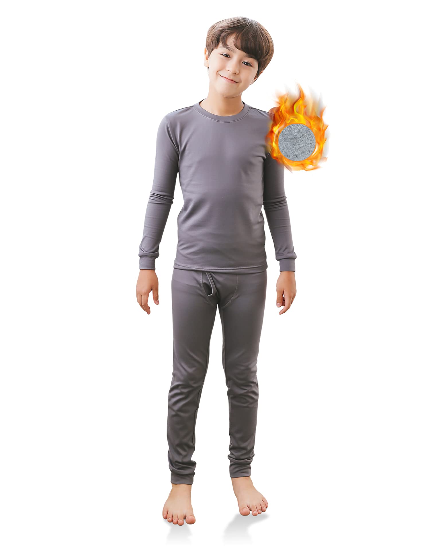 TINFL by Vaenait 4-14 Years Boys Kids Aeroheat Thermal Underwear Base Layers Warm Fleece Lined Pajama Long John Set