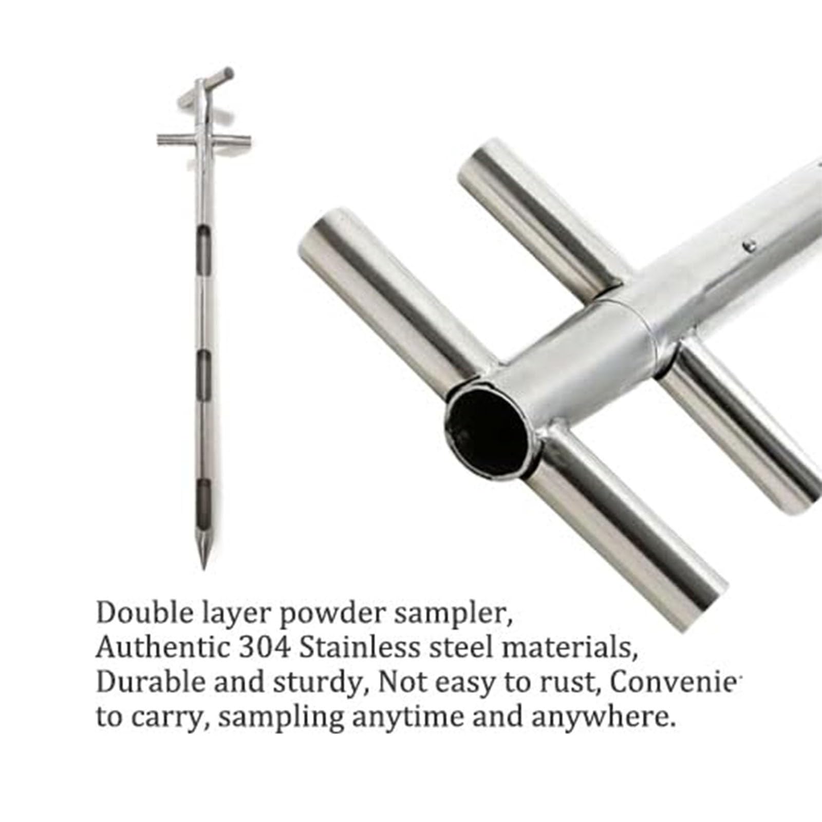 Sonda campionatore per Cereali, campionatore a sonda per Cereali in Acciaio Inossidabile - 25 mm (0,7 m) Strumento per campionamento Solido per analisi di Cemento, fertilizzanti e Cereali -